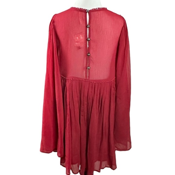 Free People Sunshine Of Love Mini Dress in Blended Berry Wine NWT Size Small - Picture 11 of 17